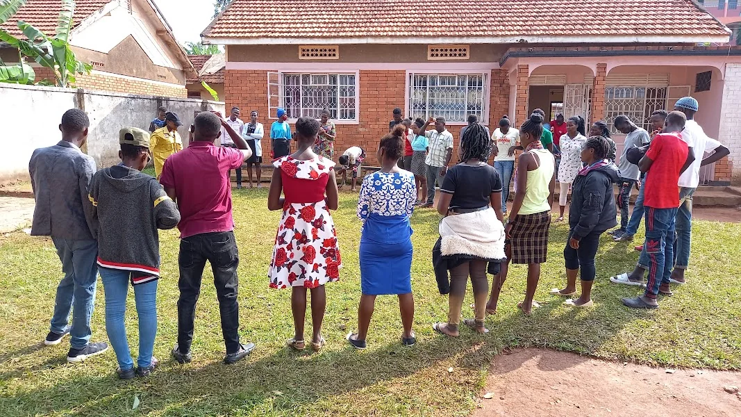 Young people participating in a circle activity